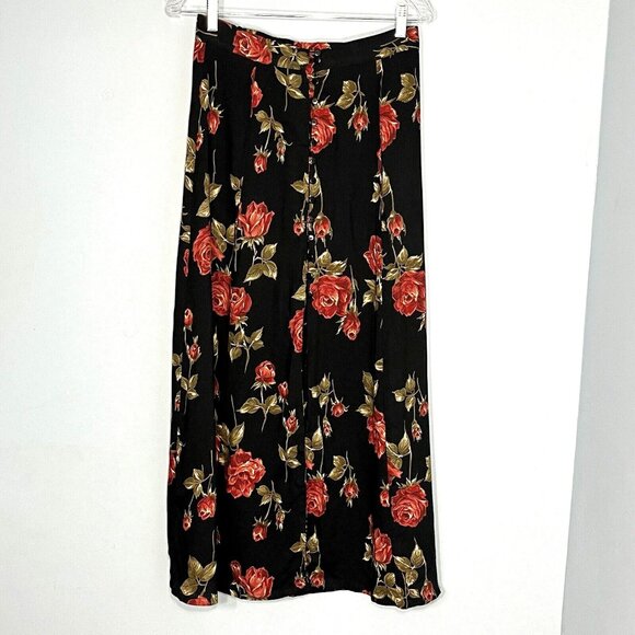 Vtg Express Maxi Skirt Women Medium Boho 90s Whimsigoth Bloomcore Cottagecore - Picture 1 of 12